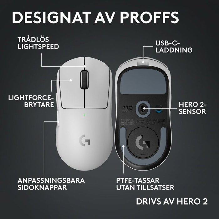 Logitech G PRO X Superlight 2c Blanc