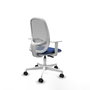 PIQUERAS Y CRESPO Chaise de Bureau Cilanco Synchro Bleu foncé avec Accoudoirs Blancs
