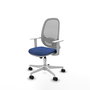 PIQUERAS Y CRESPO Chaise de Bureau Cilanco Synchro Bleu foncé avec Accoudoirs Blancs