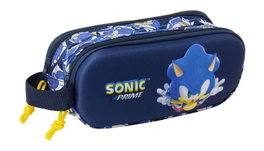 Safta Portatodo City Double 3D Sonic, Boîte de Rangement 21x8x6 cm, Recommandé à Partir de 3 Ans