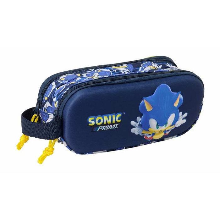Safta Trousse Double 3D Sonic City Bleu 21 x 8 x 6 cm