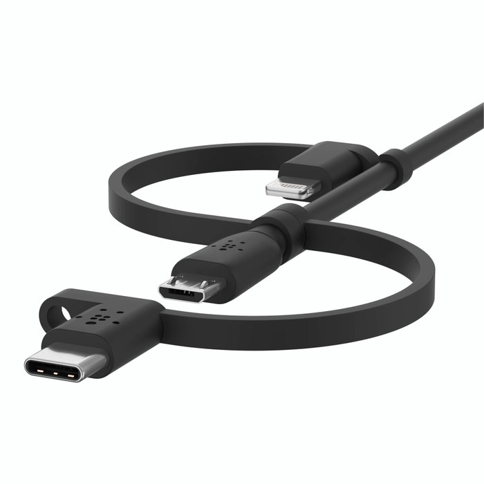 Belkin BOOST Charge Câble Universel USB-A vers Lightning/Micro/USB-C 1m Noir Belkin BOOST Charge Câble Universel USB-A vers Lightning/Micro/USB-C 1m Noir