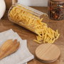 Home Deco Factory Bocal en verre avec couvercle en acacia 700 ml