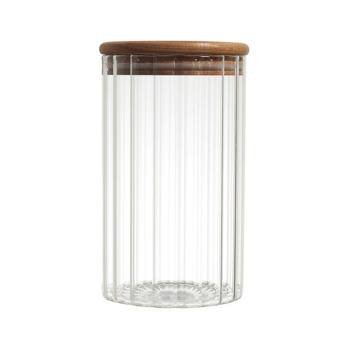 Home Deco Factory Bocal en verre avec couvercle en acacia 700 ml Home Deco Factory Bocal en verre avec couvercle en acacia 700 ml