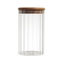 Home Deco Factory Bocal en verre avec couvercle en acacia 700 ml