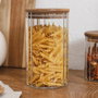 Home Deco Factory Bocal en verre avec couvercle en acacia 700 ml