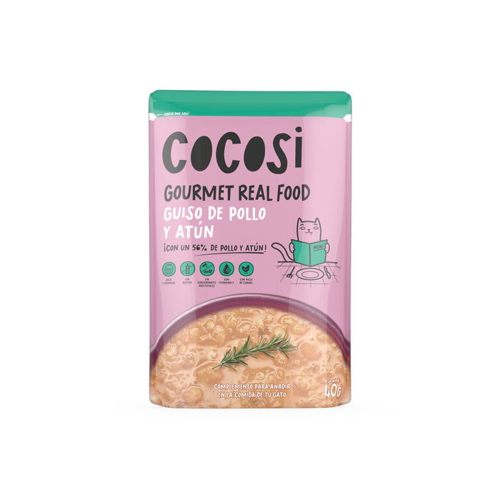 Aliments pour chat Cocosi Gourmet Real Food 40 g Thon 12 Unités