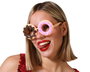 Gafas Rosquillas Carnaval Mujer - Lunettes de déguisement pour adulte en forme de donut coloré