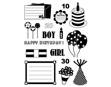 Innspiro Set de tampons acryliques Feliz aniversario 14x18cm Innspiro Set de tampons acryliques Feliz aniversario 14x18cm