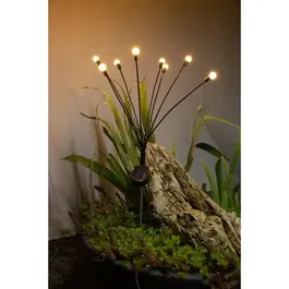 Galix G4435 - Décoration solaire lumineuse extérieure en forme de bouquet avec 8 LED blanches chaudes, énergie solaire, H 69 cm