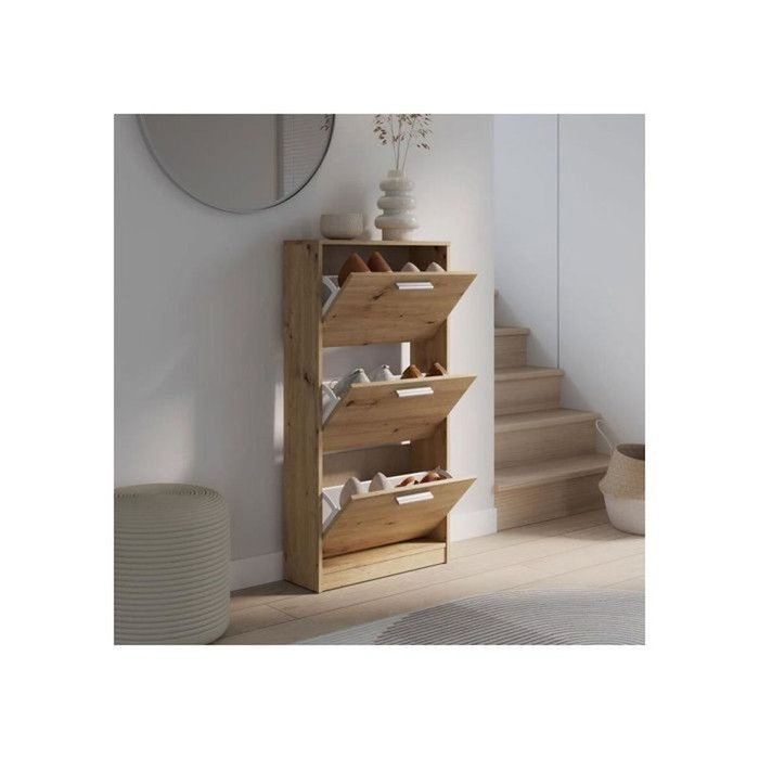 Armoire à chaussures MAC - Chêne artisan - 6 paires