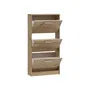 Armoire à chaussures MAC en décor Chêne - 3 abattants - Capacité 6 paires - Dimensions 58.2 x 20.4 x 115.5 cm - Compacte pour entrée