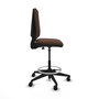 Tabouret Taburete Elche Contact permament de base Tissu Marron foncé Base pyramidale noire Sans accoudoirs Sans appui-tête Roulettes 65mm nylon