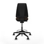 Tabouret Taburete Elche Contact permament de base Tissu Marron foncé Base pyramidale noire Sans accoudoirs Sans appui-tête Roulettes 65mm nylon