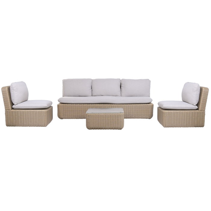 Canapé de jardin Home ESPRIT Marron Marron Clair 215 X 90 X 75 CM