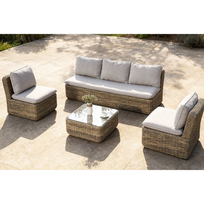 Canapé de jardin Home ESPRIT Marron Marron Clair 215 X 90 X 75 CM