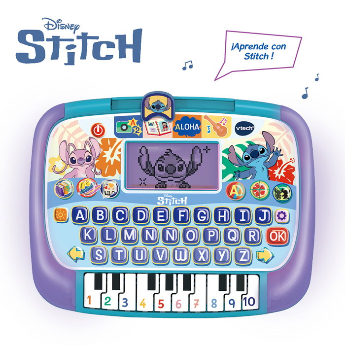 V-Tech - Tablet Educative Interactive Stitch Disney - 80-586122 - 12 Activités (Lettres, Nombres, Logique, Musique) - Pour Enfants à partir de 4 ans