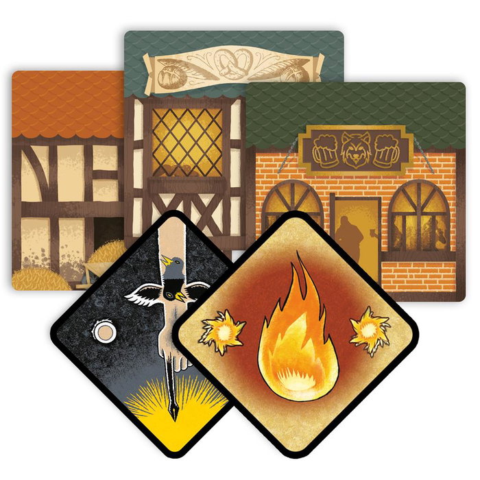 Asmodee Jeu de Cartes Los Hombres Lobo de Castronegro : La Aldea - Extension - 8 à 18 joueurs - 30 min - Espagnol