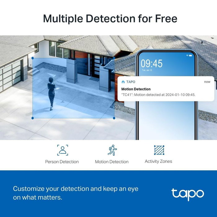 TP-Link Tapo TC41 Caméra de surveillance Wi-Fi 360° 2K QHD TP-Link Tapo TC41 Caméra de surveillance Wi-Fi 360° 2K QHD