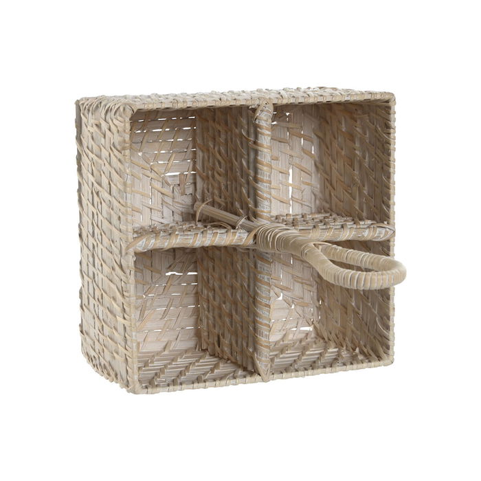 Panier à couverts Home ESPRIT Blanc Naturel Bambou 19 x 19 x 27 cm Panier à couverts Home ESPRIT Blanc Naturel Bambou 19 x 19 x 27 cm