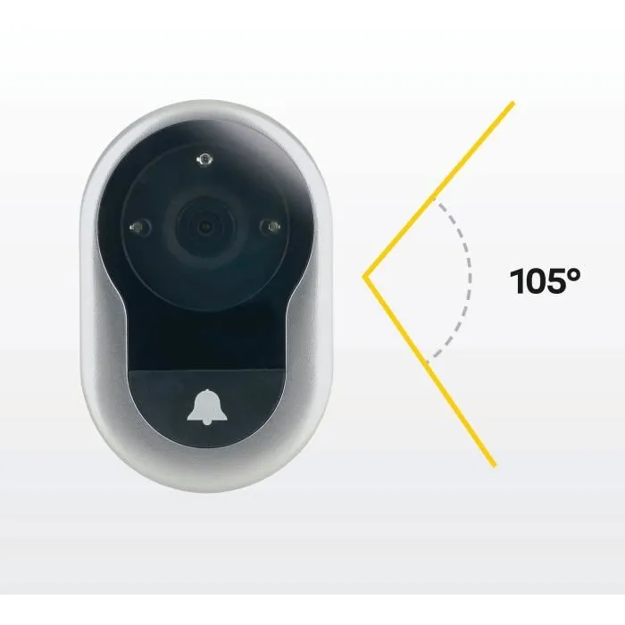 Yale Smart Living Judas numérique 4500 Memory+ - Judas électronique avec écran vidéo 4 pouces, enregistrement d'image, large angle 105°, sonnette 80Db, installation sans fil