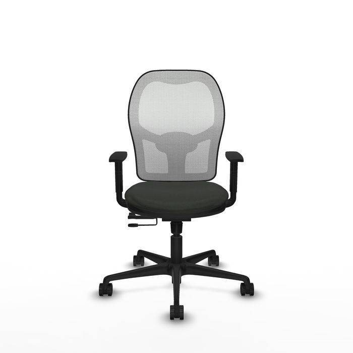 Chaise Jorquera Synchrone/Traslack tissu Noir Maille Blanc Base en nylon noir Accoudoir 1D Sans appui-tête Roulettes 65mm nylon Chaise Jorquera Synchrone/Traslack tissu Noir Maille Blanc Base en nylon noir Accoudoir 1D Sans appui-tête Roulettes 65mm nylon