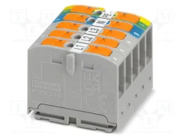 PHOENIX CONTACT PTVFIX 2,5-3L/N/GNYE Connecteur pour rail