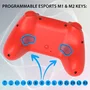 SUBSONIC Manette sans fil Switch Pro Controller pour Nintendo Switch et Switch 2, capteur de mouvement, vibrations, boutons M1/M2 programmables, autonomie 10h, rouge avec LEDs