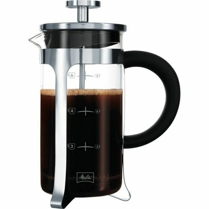 Melitta Cafetière à piston Premium 8 tasses, 1 L en verre et inox Melitta Cafetière à piston Premium 8 tasses, 1 L en verre et inox
