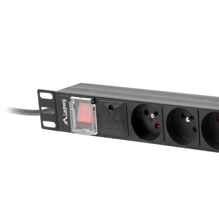 Lanberg PDU-06E-0200-BK Rallonge 19'' 6 Prises Schuko (2 m)