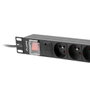 Lanberg PDU-06E-0200-BK Rallonge 19'' 6 Prises Schuko (2 m)