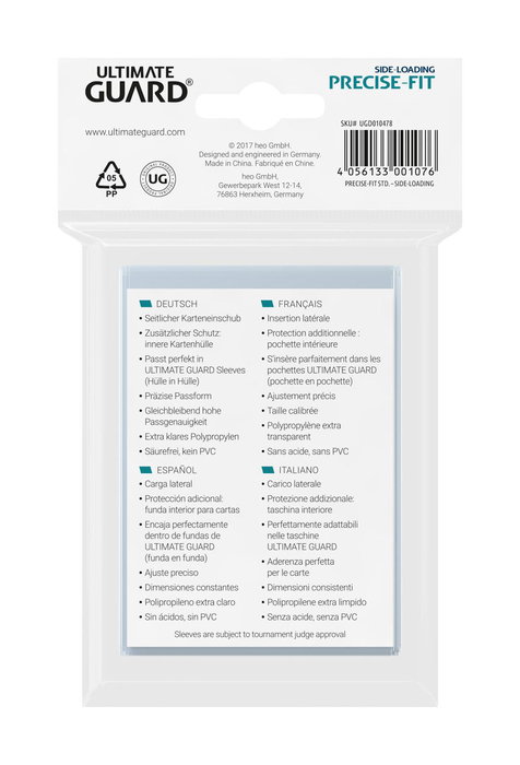 Ultimate Guard Precise-Fit Sleeves Standard Size (100) - Side-Loading Ultimate Guard Precise-Fit Sleeves Standard Size (100) - Side-Loading