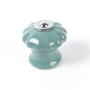 Rei Poignée de meuble modèle E524 en porcelane et acier finition bleu grisâtre Ø28 mm