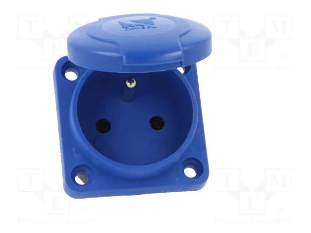 PAWBOL Socle de connecteur d'alimentation AC 2P+PE bleu 16A 250VAC