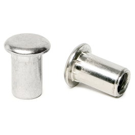 HERRAJES ALK Tubo union ciego cabeza plana Ø10 M8X25 nickelé avec stries sous la tête
