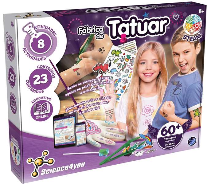 Science for you - Jeu de fabrication Studio de Tatouages avec 8 Activités - Version espagnole