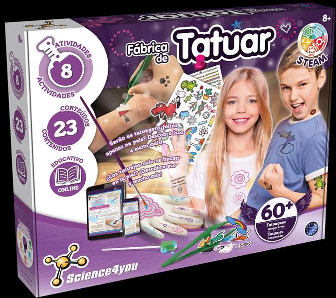 Science for you - Jeu de fabrication Studio de Tatouages avec 8 Activités - Version espagnole