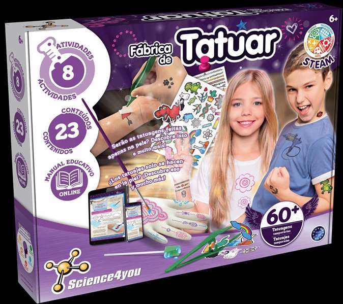 Science for you - Jeu de fabrication Studio de Tatouages avec 8 Activités - Version espagnole