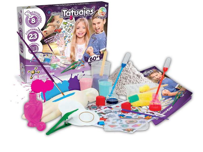 Science for you - Jeu de fabrication Studio de Tatouages avec 8 Activités - Version espagnole