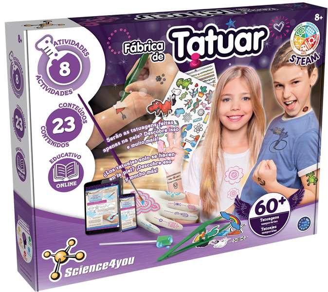 Science for you - Jeu de fabrication Studio de Tatouages avec 8 Activités - Version espagnole