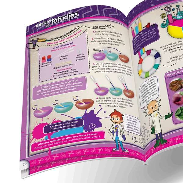 Science for you - Jeu de fabrication Studio de Tatouages avec 8 Activités - Version espagnole