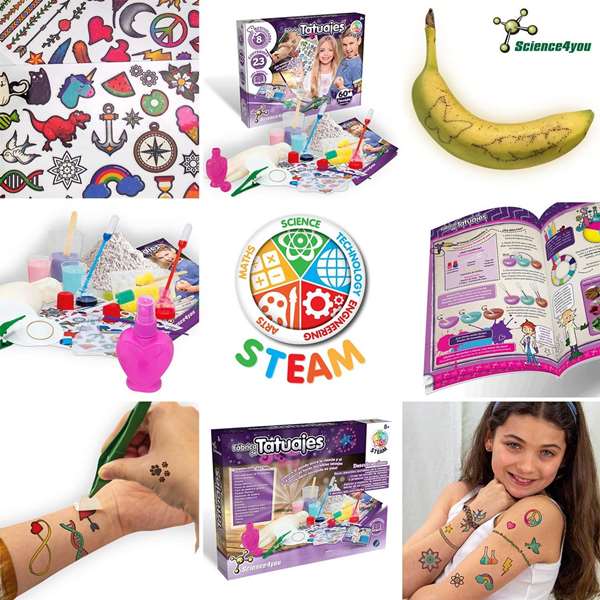 Science for you - Jeu de fabrication Studio de Tatouages avec 8 Activités - Version espagnole