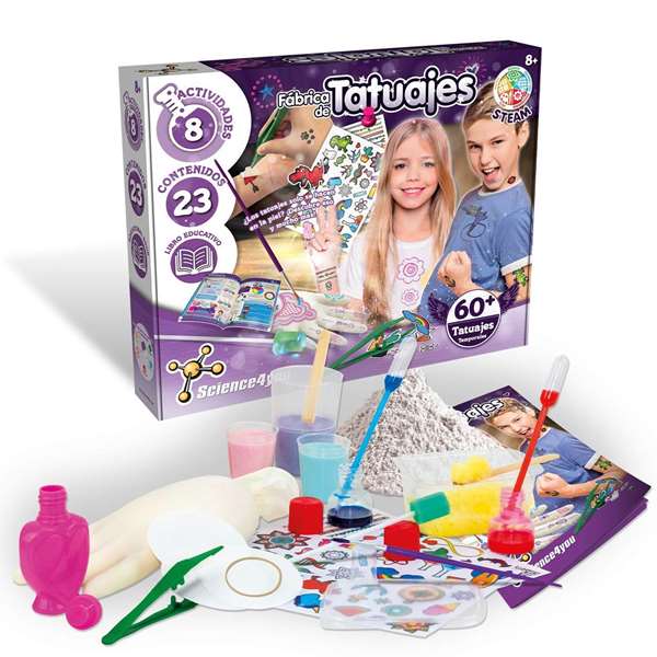 Science for you - Jeu de fabrication Studio de Tatouages avec 8 Activités - Version espagnole