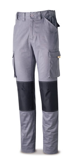 Pantalon en coton stretch gris avec renfort noir 60=588-PSTRG60 Pantalon en coton stretch gris avec renfort noir 60=588-PSTRG60