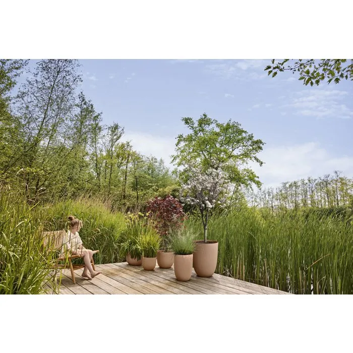 ELHO Pot de fleur Sereh Haut 40, 50 L, Ø 39 x H 53 cm, Marron, pour Balcon, Intérieur et Extérieur, 100% recyclé