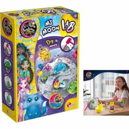 Lisciani Giochi Labo de la lune - Kit Scientifique THE MOON ACADEMY - Bloc à creuser et minéraux lumineux