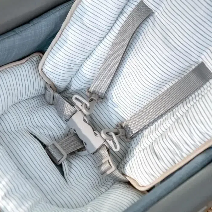 Ingenuity Chaise haute évolutive 7-en-1 Proper Positioner Deluxe - De la naissance à 5 ans - Transat, réhausseur, siège de table - Housse lavable - Motif chambray