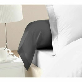 Lovely Home Lot de 2 Taies de Traversin 100% Coton Gris Foncé 85x185 cm