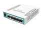 MikroTik CRS106-1C 5S Switch intelligent avec 1 port Gigabit combo Ethernet/SFP et 5 cages SFP 1.25Gbps - CPU 400 MHz, 128 Mo RAM, RouterOS L5, PoE entrée, blanc