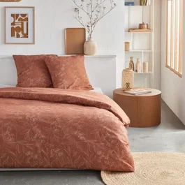 Today Parure de Lit Crazy - Imprimé Floral en Polyester - 2 personnes - Housse de Couette 220 x 240 cm - Orange